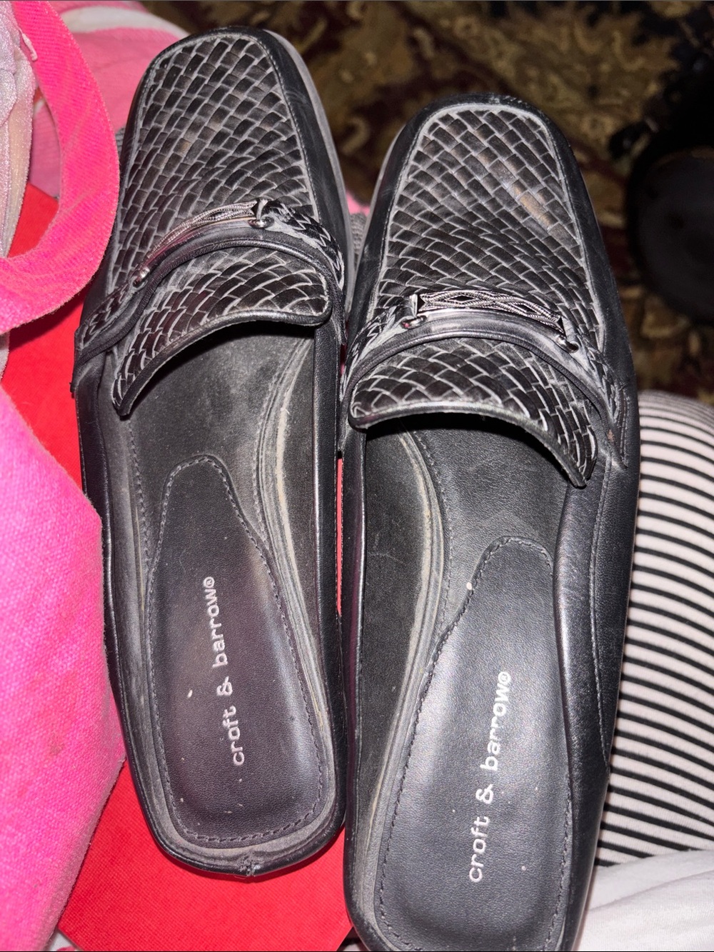 croft & barrow Black Women’s Slip-On Mules with Textured Vamp